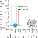 Halo Art Deco Bridal Wedding Engagement Ring Rhodium Plated Round Simulated Cubic Zirconia 925 Sterling Silver