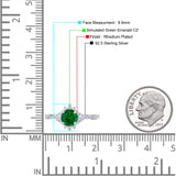 Halo Art Deco Bridal Wedding Engagement Ring Rhodium Plated Round Simulated Cubic Zirconia 925 Sterling Silver