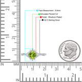 Halo Art Deco Bridal Wedding Engagement Ring Rhodium Plated Round Simulated Cubic Zirconia 925 Sterling Silver