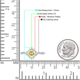 Halo Art Deco Bridal Wedding Engagement Ring Rhodium Plated Round Simulated Cubic Zirconia 925 Sterling Silver