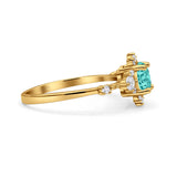 Halo Art Deco Bridal Wedding Engagement Ring Rhodium Plated Round Simulated Cubic Zirconia 925 Sterling Silver