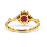 Halo Art Deco Bridal Wedding Engagement Ring Rhodium Plated Round Simulated Cubic Zirconia 925 Sterling Silver