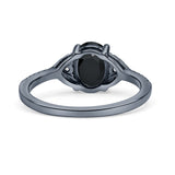 Art Deco Oval Wedding Engagement Ring Rhodium Plated Simulated Cubic Zirconia 925 Sterling Silver