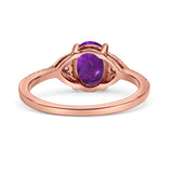 Art Deco Oval Wedding Engagement Ring Rhodium Plated Simulated Cubic Zirconia 925 Sterling Silver