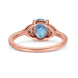 Art Deco Oval Wedding Engagement Ring Rhodium Plated Simulated Cubic Zirconia 925 Sterling Silver