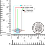 Art Deco Oval Wedding Engagement Ring Rhodium Plated Simulated Cubic Zirconia 925 Sterling Silver