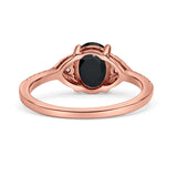 Art Deco Oval Wedding Engagement Ring Rhodium Plated Simulated Cubic Zirconia 925 Sterling Silver