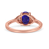 Art Deco Oval Wedding Engagement Ring Rhodium Plated Simulated Cubic Zirconia 925 Sterling Silver