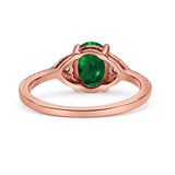 Art Deco Oval Wedding Engagement Ring Rhodium Plated Simulated Cubic Zirconia 925 Sterling Silver