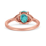 Art Deco Oval Wedding Engagement Ring Rhodium Plated Simulated Cubic Zirconia 925 Sterling Silver