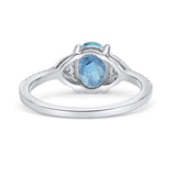 Art Deco Oval Wedding Engagement Ring Rhodium Plated Simulated Cubic Zirconia 925 Sterling Silver