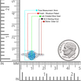 Art Deco Oval Wedding Engagement Ring Rhodium Plated Simulated Cubic Zirconia 925 Sterling Silver