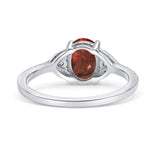 Art Deco Oval Wedding Engagement Ring Rhodium Plated Simulated Cubic Zirconia 925 Sterling Silver