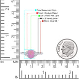 Art Deco Oval Wedding Engagement Ring Rhodium Plated Simulated Cubic Zirconia 925 Sterling Silver