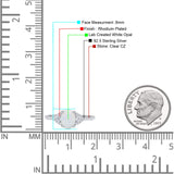 Art Deco Oval Wedding Engagement Ring Rhodium Plated Simulated Cubic Zirconia 925 Sterling Silver