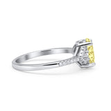 Art Deco Oval Wedding Engagement Ring Rhodium Plated Simulated Cubic Zirconia 925 Sterling Silver