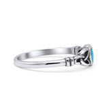 Celtic Heart Oxidized Thumb Ring Statement Fashion Ring Lab Created Opal 925 Sterling Silver