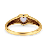 Heart Oxidized Thumb Ring Statement Fashion Ring Lab Created Opal 925 Sterling Silver