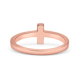 Sideways Cross Ring Fashion Lab Created Opal 925 Sterling Silver