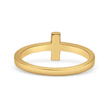 Sideways Cross Ring Fashion Lab Created Opal 925 Sterling Silver