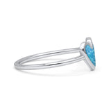 Solitaire Heart Promise Ring Band Valentines Statement Fashion Ring Lab Created Opal 925 Sterling Silver