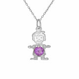 Baby Charm Pendant Round Cubic Zirconia 925 Sterling Silver Happy Baby Boy