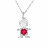 Baby Charm Pendant Round Cubic Zirconia 925 Sterling Silver Happy Baby Boy