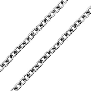 0.6MM Cable Black Plated Chain .925 Solid Sterling Silver Length "16-20" Inches