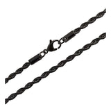 Rope Chain Black Plated 925 Sterling Silver