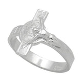 925 Sterling Silver San Benito Ring Sideways Cross Crucifix Ring St Benedict Protect Us