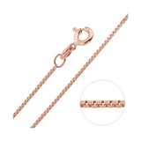 1MM 019 Rose Gold Box Chain .925 Solid Sterling Silver Sizes "16-26"