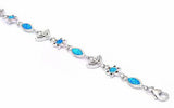 Star of David Menorah Bracelet Created Opal 925 Sterling Silver