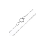 0.6MM Rhodium Plated Cable Chain 925 Sterling Silver 16 -26 Inches