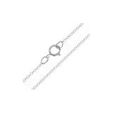 0.6MM 030 Rhodium Cable Chain .925 Sterling Silver Sizes "16-26"