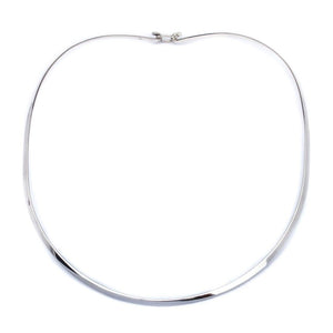 5MM Plain Flat Choker Chain .925 Sterling Silver With Clasp-"5.5"