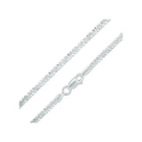 1.8MM 030 Rhodium Plated CrissCross Chain .925 Sterling Silver Length 