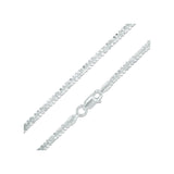 1.4MM 025 Rhodium Plated CrissCross Chain .925 Sterling Silver Length "16 to 20"