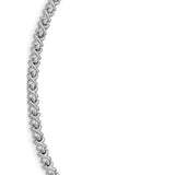 1.4MM 025 Rhodium Plated CrissCross Chain .925 Sterling Silver Length "16 to 20"