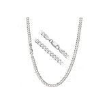 3MM 080 Curb Link Chain .925 Sterling Silver Sizes "7-30" Inches