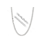 9MM 220 Curb Link Chain .925 Sterling Silver Sizes "8-34" Inches