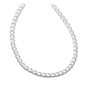 6MM 150 Curb Link Chain .925 Sterling Silver Sizes "7-30" Inches