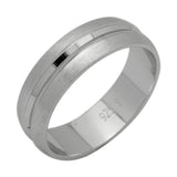 6mm 925 Sterling Sliver Diamond Cut His Or Hers Fashion Wedding Band-Blue Apple Jewellary
