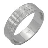 6mm 925 Sterling Sliver Diamond Cut His Or Hers Fashion Wedding Engagment Band-Blue Apple Jewellary