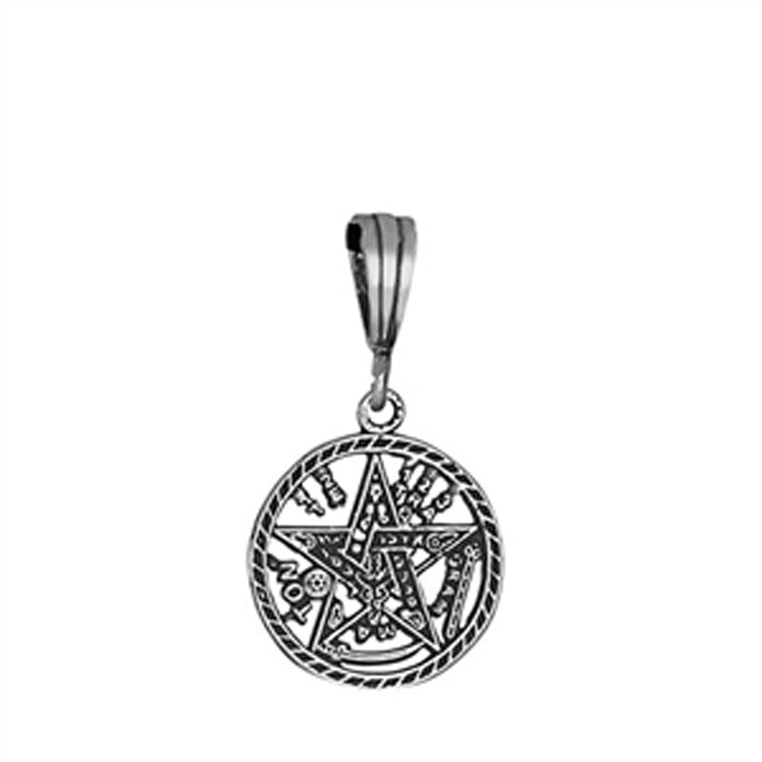 Pentagram Pendant 925 Sterling Silver Oxidize charm 17mm Long-Blue Apple Jewelary
