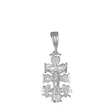 Caravaca Cross Pendant 925 Sterling Silver Diamond Cut charm-Blue Apple Jewelary