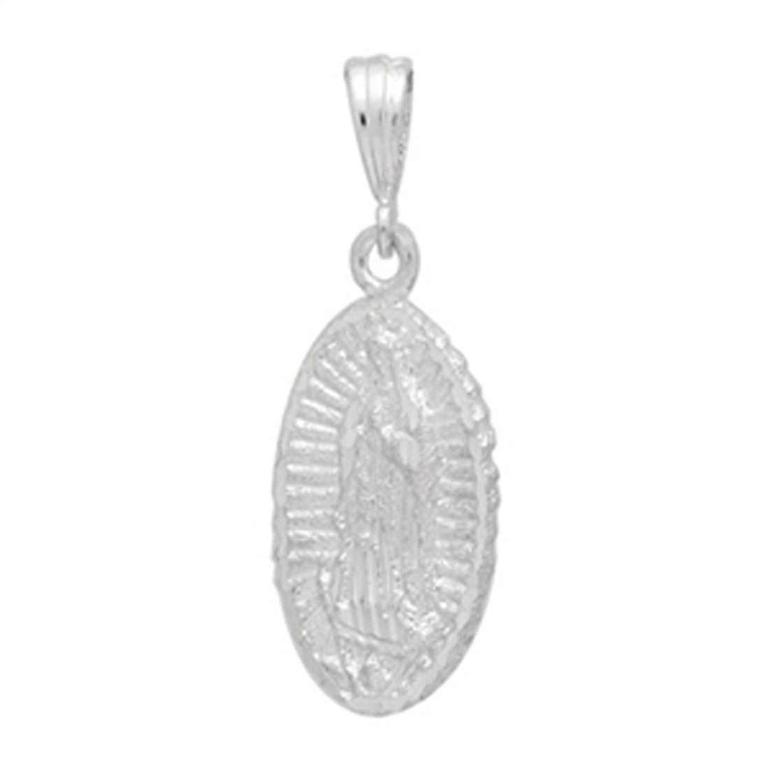Guadalupe Pendant 925 Sterling Silver charm 38mm Long-Blue Apple Jewelary