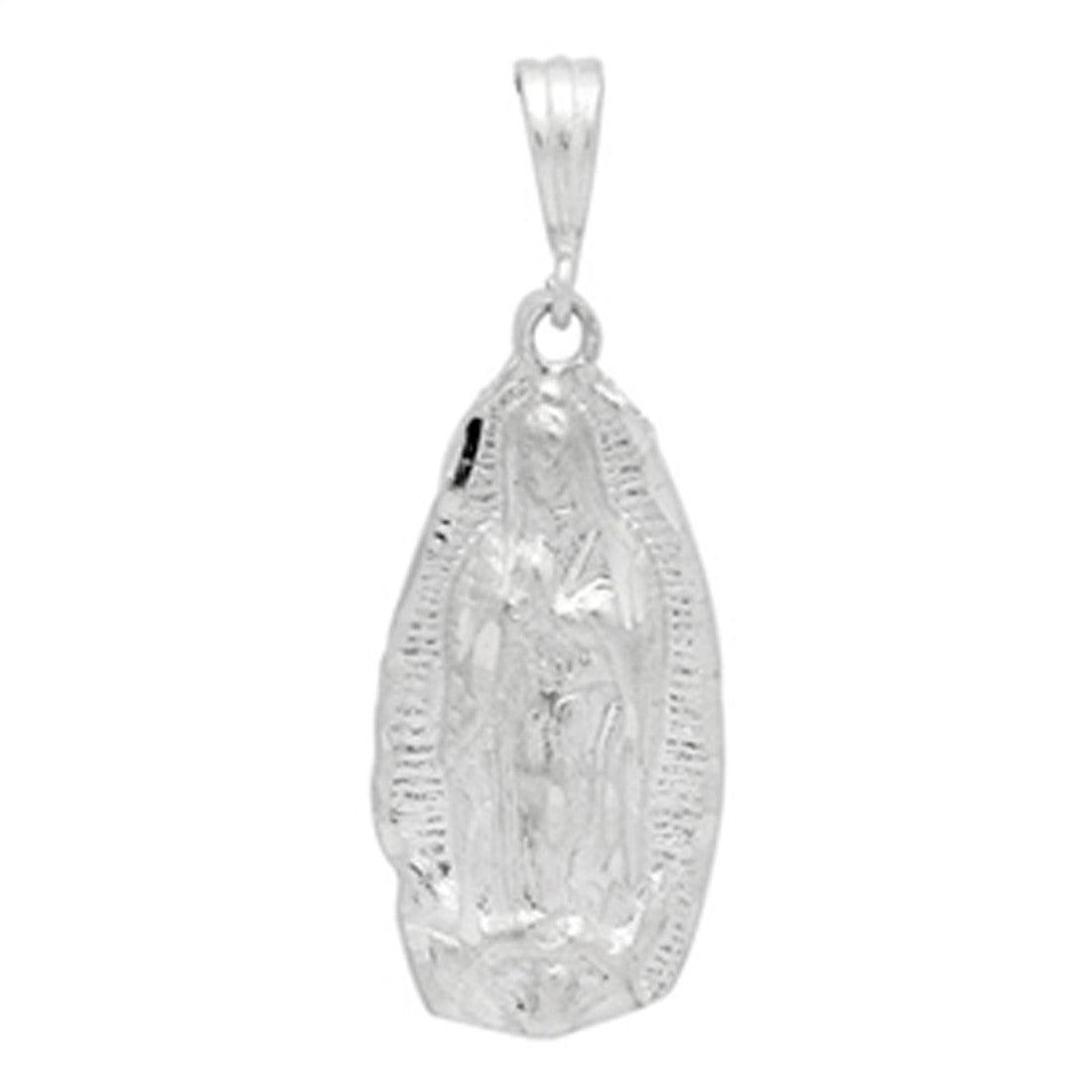 Guadalupe Pendant 925 Sterling Silver charm 35mm Long-Blue Apple Jewelary