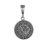 Aztec Calendar Pendant  925 Sterling Silver Oxidize charm 19mm Long-Blue Apple Jewelary