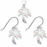 Palm Tree Jewelry Set Created Opal 925 Sterling Silver Choose Color