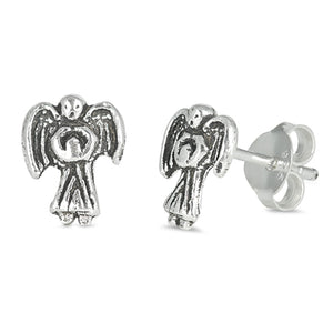 9mm Angel Stud Earrings 925 Sterling Silver Angel Stud Post Earring Choose Color - Blue Apple Jewelry